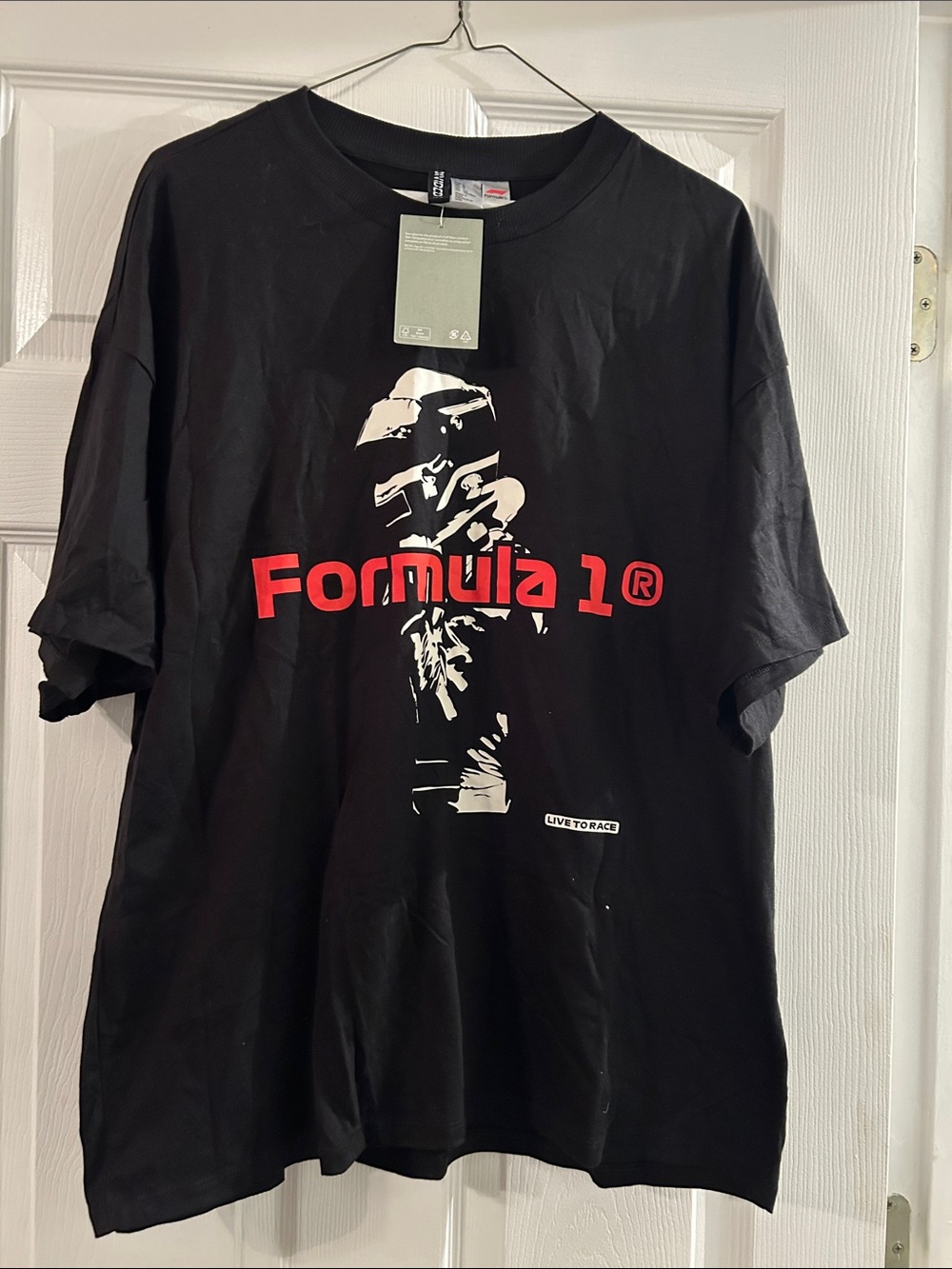 Divided Black Formula 1 Graphic Tee with Red Logo